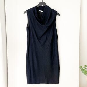 Carven | Shift Draped Neck Sleeveless Dress Mini Black | 38 US 6
